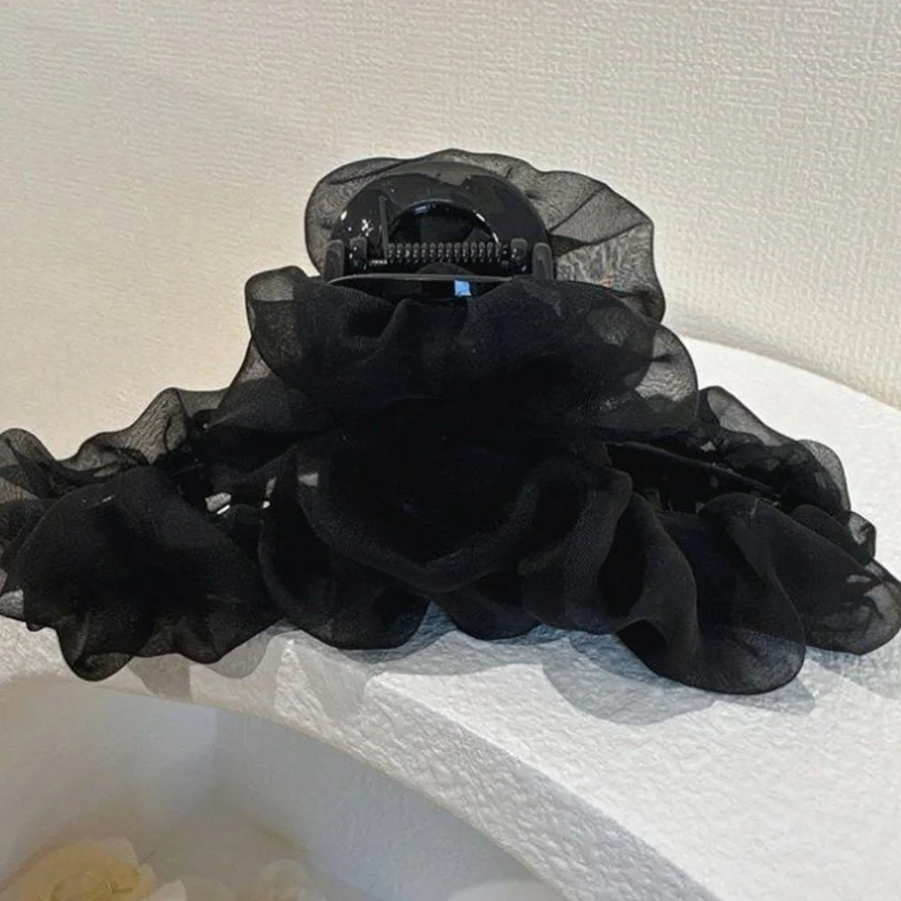 Ruched Mesh Large Hair Claw